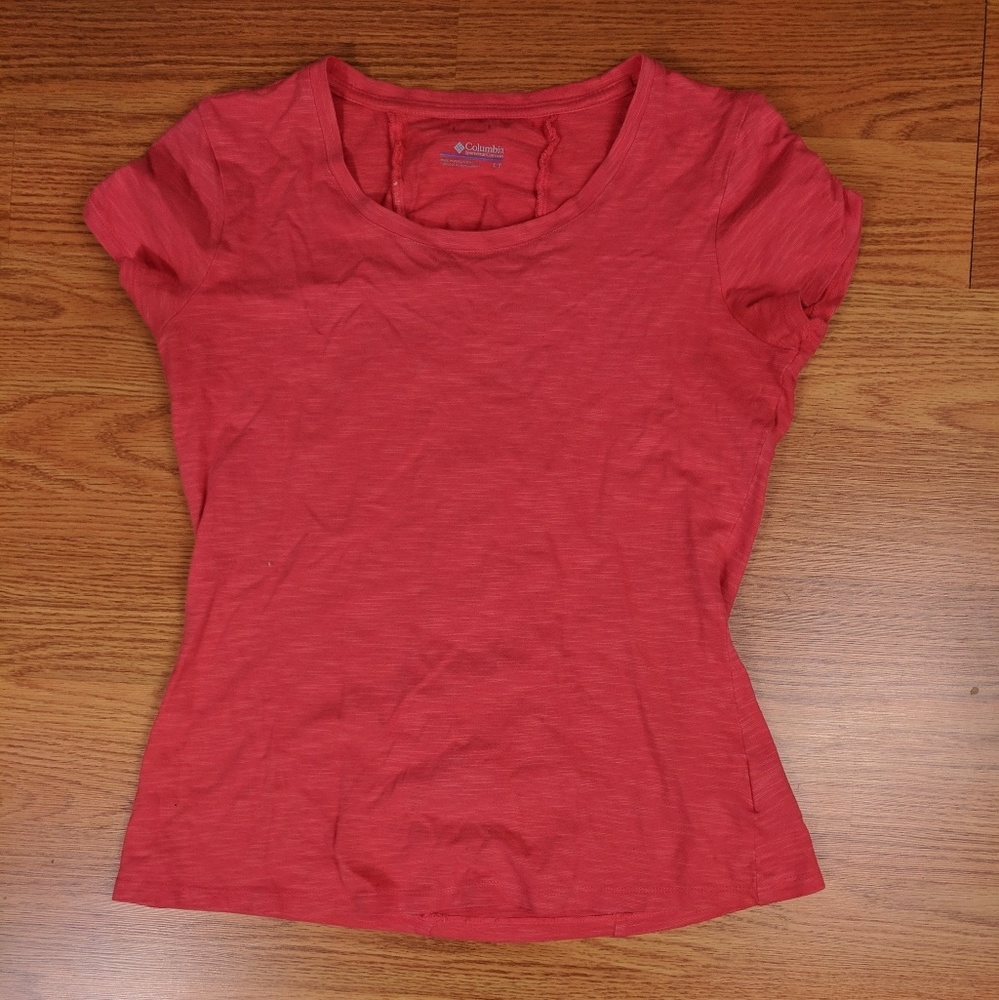 Columbia Red Ruffle Tee Small
